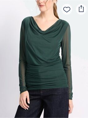 nine britton Green Cowl Neck Blouse Size Small NWT